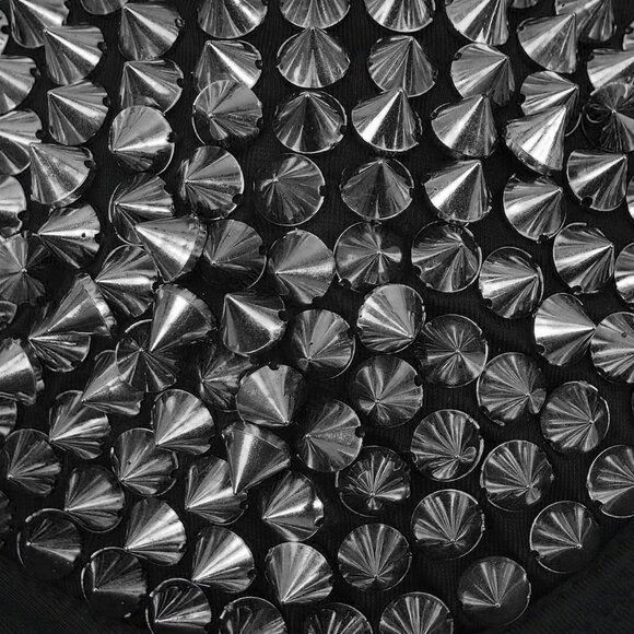 Steampunk B Cup Spike Stud  Rivet Party Club Rav Sport Bra Top Hook & Eye Women - Picture 4 of 6